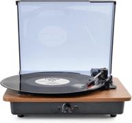 retrolife vinyl record player bluetooth turntable: vintage phonograph with speaker, 3-speed, rca output, aux, headphone input – portable, lightweight, built-in battery logo