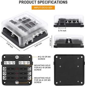 img 1 attached to 🔌 Electop 6 Way Blade Fuse Block Holder: Efficiently Protect Your Automotive Electrical System with LED Indicators and Damp-Proof Cover Sticker