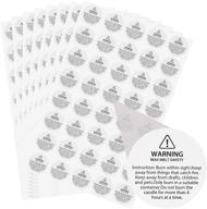 🕯️ candle warning stickers for candle jars - labels for wax melting safety - pack of 320, 1.2 inch circles logo