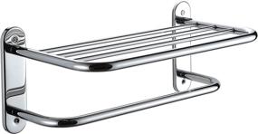 img 4 attached to KAIIY Towel Rack Bathroom Shelf: Extra Storage Hotel Style with 18-Inch Towel Bar in Chrome Finish