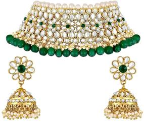 img 4 attached to Aheli Stylish Wedding Necklace Bollywood