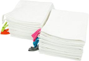 img 3 attached to 🛀 Arkwright LLC White Washcloths with Colored Loops - Large Hotel Spa Bathroom Face Towel (Pack of 12, 6 Loop Colors, 12 x 12 in.)