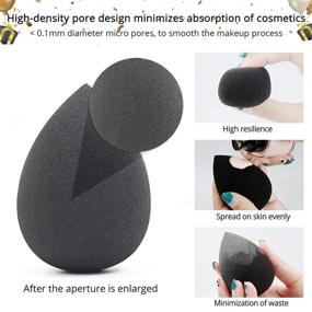 img 2 attached to BEAKEY Vegan Makeup Sponge Set - 5 Pcs Black Foundation Blending Beauty Sponges for Flawless Liquid, Cream, and Powder Application - Latex-Free