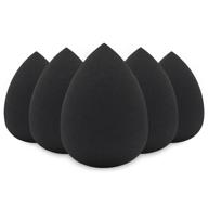 beakey vegan makeup sponge set - 5 pcs black foundation blending beauty sponges for flawless liquid, cream, and powder application - latex-free logo