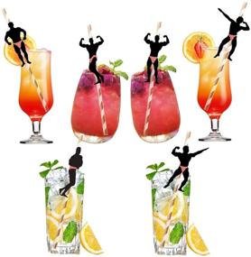 img 4 attached to 🍆 24pcs Naughty Bachelorette Party Straws with Gold Stripper Pole Dancer Design - Perfect for Hens Night, Girls Night Out, and Adult Celebrations - Thick Paper Straws with Confetti Dancing Men - Ideal Bridal Shower and Ladies Party Decorations