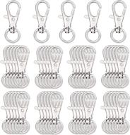 🦞 set of 50 premium silver lobster claw clasps with swivel feature for lanyards and key chain sewing projects - includes box - 1.2inch/32mm stainless snap hooks logo