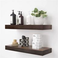 bamfox floating wall shelf set of 2: natural bamboo decor storage for various spaces logo