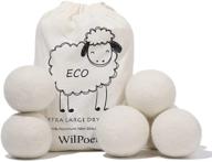 🐑 wilpoem organic high grade dryer balls-made with premium new zealand wool for wrinkle reduction & faster drying time-natural and effective logo