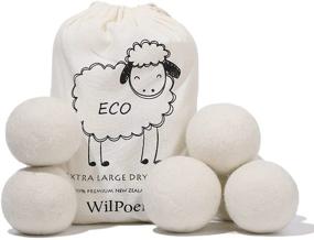 img 4 attached to 🐑 WilPoem Organic High Grade Dryer Balls-Made with Premium New Zealand Wool for Wrinkle Reduction & Faster Drying Time-Natural and Effective