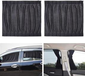 img 4 attached to Keeping Your Car Cool: WINOMO 2pcs Side Window Car Sunshades - Black UV Sunshade Curtain Set
