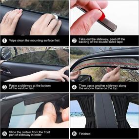 img 1 attached to Keeping Your Car Cool: WINOMO 2pcs Side Window Car Sunshades - Black UV Sunshade Curtain Set