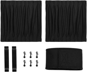img 3 attached to Keeping Your Car Cool: WINOMO 2pcs Side Window Car Sunshades - Black UV Sunshade Curtain Set