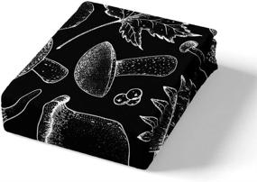 img 3 attached to 🍄 Mushroom Leaf Print Twin Comforter Sets with Castle Fairy Black Base - Teens Youngs Plants Theme Bedding, 2 Pieces (1 Duvet Cover, 1 Pillowcase)