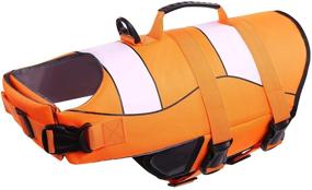 img 4 attached to 🐶 Queenmore Dog Life Jacket: Safety Vest for Water Activities - Adjustable Rip-Stop, with Rescue Handle - Ideal for Swimming, Beach, Boating