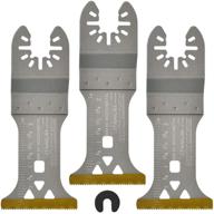 🔪 actomaster titanium coated bi-metal oscillating saw blade set - pack of 3 blades for oscillating tools multitools logo