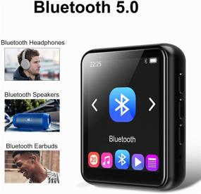 img 1 attached to 🎧 Премиум MP3-плеер с Bluetooth 5.0, с сенсорным экраном, динамиками и высоким качеством звука - поддерживает до 128 ГБ хранения.