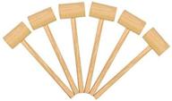 🦀 yoleshy 6pcs crab hammers - hard wooden lobster mallets for shellfish seafood - 7.1 x 2 x 1.2inch - natural wood color logo