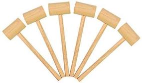 img 4 attached to 🦀 YoleShy 6PCS Crab Hammers - Hard Wooden Lobster Mallets for Shellfish Seafood - 7.1 x 2 x 1.2inch - Natural Wood Color