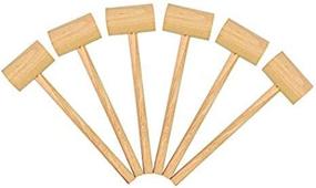 img 3 attached to 🦀 YoleShy 6PCS Crab Hammers - Hard Wooden Lobster Mallets for Shellfish Seafood - 7.1 x 2 x 1.2inch - Natural Wood Color