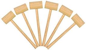 img 1 attached to 🦀 YoleShy 6PCS Crab Hammers - Hard Wooden Lobster Mallets for Shellfish Seafood - 7.1 x 2 x 1.2inch - Natural Wood Color