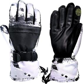 img 4 attached to Waterproof Winter Ski Snow Gloves with Touch Screen Pocket for Outdoor Sport - Ideal for Kids, Men, and Women by Camlinbo