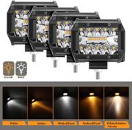 enhance your off-roading experience with bestzheyu 4 inch led pod lights – powerful amber white flash light for pickups, atvs, utvs, suvs & boats (4pcs) logo