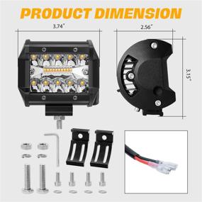 img 3 attached to Enhance Your Off-Roading Experience with BESTZHEYU 4 Inch LED Pod Lights – Powerful Amber White Flash Light for Pickups, ATVs, UTVs, SUVs & Boats (4PCS)