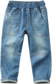 img 4 attached to 👖 Comfortable Toddler Jeans with Regular Fit - Elastic Length Boys' Clothing