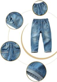 img 2 attached to 👖 Comfortable Toddler Jeans with Regular Fit - Elastic Length Boys' Clothing