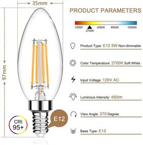 img 2 attached to 💡 LANGREE Candelabra Equivalent Protection Non-Dimmable LED Bulb