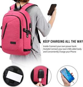 img 3 attached to 🎒 Anti-Theft College Laptop Backpack with USB Charging Port and Lock for Women and Men - Fits 15" Computers