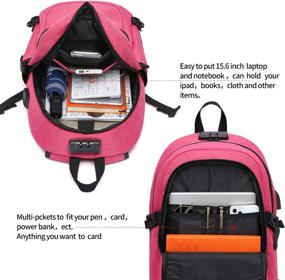 img 1 attached to 🎒 Anti-Theft College Laptop Backpack with USB Charging Port and Lock for Women and Men - Fits 15" Computers