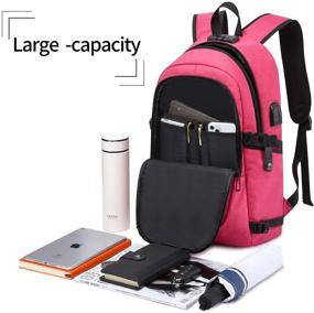 img 2 attached to 🎒 Anti-Theft College Laptop Backpack with USB Charging Port and Lock for Women and Men - Fits 15" Computers