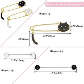 img 2 attached to ETHOON 4-Piece Pearl Sweater Shawl Clips: Stylish Animal Cat Brooches for Women & Girls