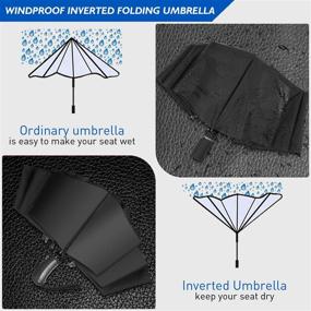 img 1 attached to ☂️ Ultimate Windproof Compact Folding Inverted Umbrella: Your Perfect Travel Companion