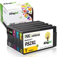 🖨️ kingjet hp 952 xl 952xl ink cartridge replacement for officejet pro 8710 8720 7740 8210 8216 8702 8725 8730 8740 printer (1 black, 1 cyan, 1 magenta, 1 yellow) logo
