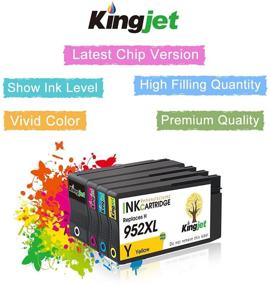 img 3 attached to 🖨️ Kingjet HP 952 XL 952XL Ink Cartridge Replacement for Officejet Pro 8710 8720 7740 8210 8216 8702 8725 8730 8740 Printer (1 Black, 1 Cyan, 1 Magenta, 1 Yellow)