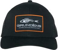 🧢 grundens black trucker hat - one size fits all logo