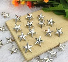 img 4 attached to Stock Show 200Pcs 15MM Silver Star Studs: Nailhead Punk Rivets for Edgy DIY Designs