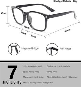 img 1 attached to Protect Your Eyes with MIGSIR 6 Pack Blue Light Blocking Glasses: Anti Eye Strain Eyeglasses for Computer Gaming & Fashion-forward Women and Men