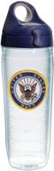 stay refreshed with tervis double walled navy insulated tumbler cup, made in usa: keeps drinks cold & hot, 24oz water bottle with logo логотип