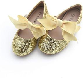 img 4 attached to 👸 Comway Toddler Ballerina Wedding DSD 1 SILVER Girls' Shoes: Stylish Flats for Little Princesses