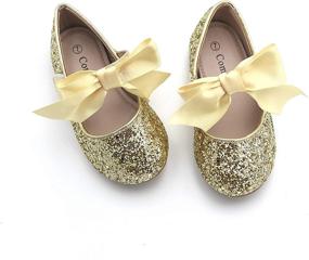 img 3 attached to 👸 Comway Toddler Ballerina Wedding DSD 1 SILVER Girls' Shoes: Stylish Flats for Little Princesses