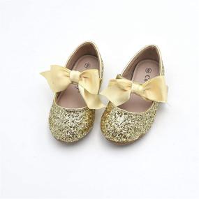 img 2 attached to 👸 Comway Toddler Ballerina Wedding DSD 1 SILVER Girls' Shoes: Stylish Flats for Little Princesses