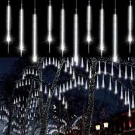 🎄 aluan christmas lights meteor shower lights: 960 led 20inch outdoor falling rain lights – cool white логотип