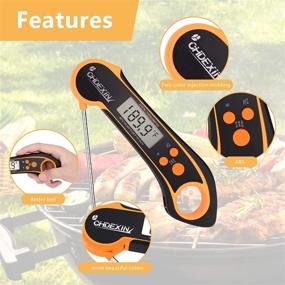 img 2 attached to 🥩 CHDEXIN Instant Read Meat Thermometer: Waterproof BBQ Thermometer for Cooking and Grilling – Wireless Digital Food Thermometer, Black/Orange