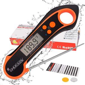 img 4 attached to 🥩 CHDEXIN Instant Read Meat Thermometer: Waterproof BBQ Thermometer for Cooking and Grilling – Wireless Digital Food Thermometer, Black/Orange