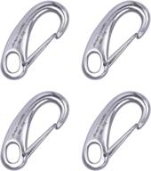 🚤 shonan 2-3/4 inch carabiner clips: high capacity 4 pack stainless steel boat clips for ropes & marine grade snap hooks логотип