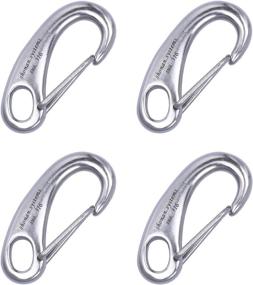 img 4 attached to 🚤 SHONAN 2-3/4 Inch Carabiner Clips: High Capacity 4 Pack Stainless Steel Boat Clips for Ropes & Marine Grade Snap Hooks