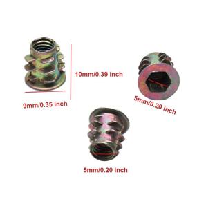 img 1 attached to Luomorgo M5x10mm Zinc Alloy Bolt Fastener: 100pcs Threaded Insert Nuts